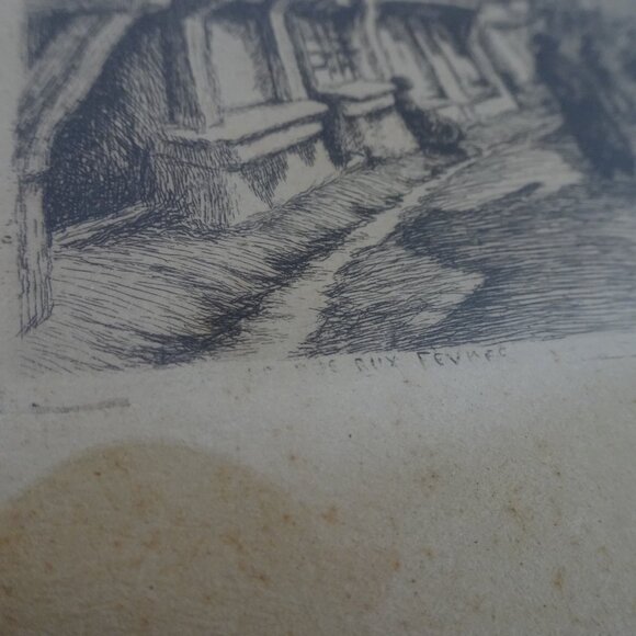 Emile LEROI (1887-1944) Engraving France Pencil Signed Lisieux La Rue Aux Fevres - Picture 6 of 16